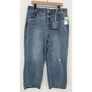 Decomcracy Jeans Womens 16 Blue Ab Solution Wide Leg Medium Wash Denim NEW